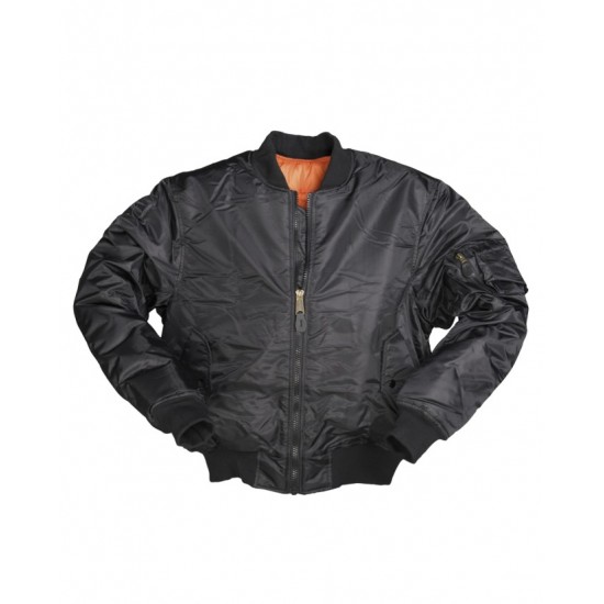  US FLIGHT JACKET "MA1 STYLE" MIL-TEC BLACK